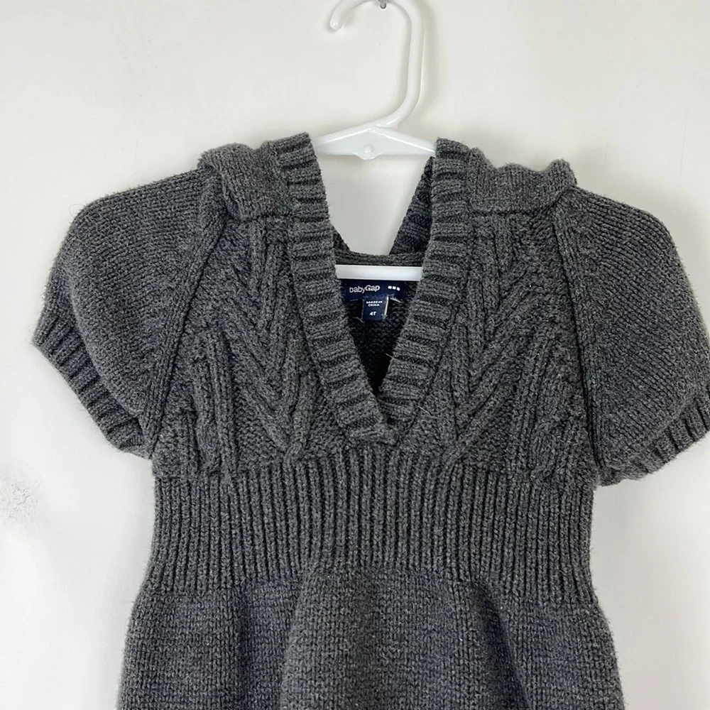 BABY GAP Sweater Dress hoodie shortsleeve in charcoal 4T
